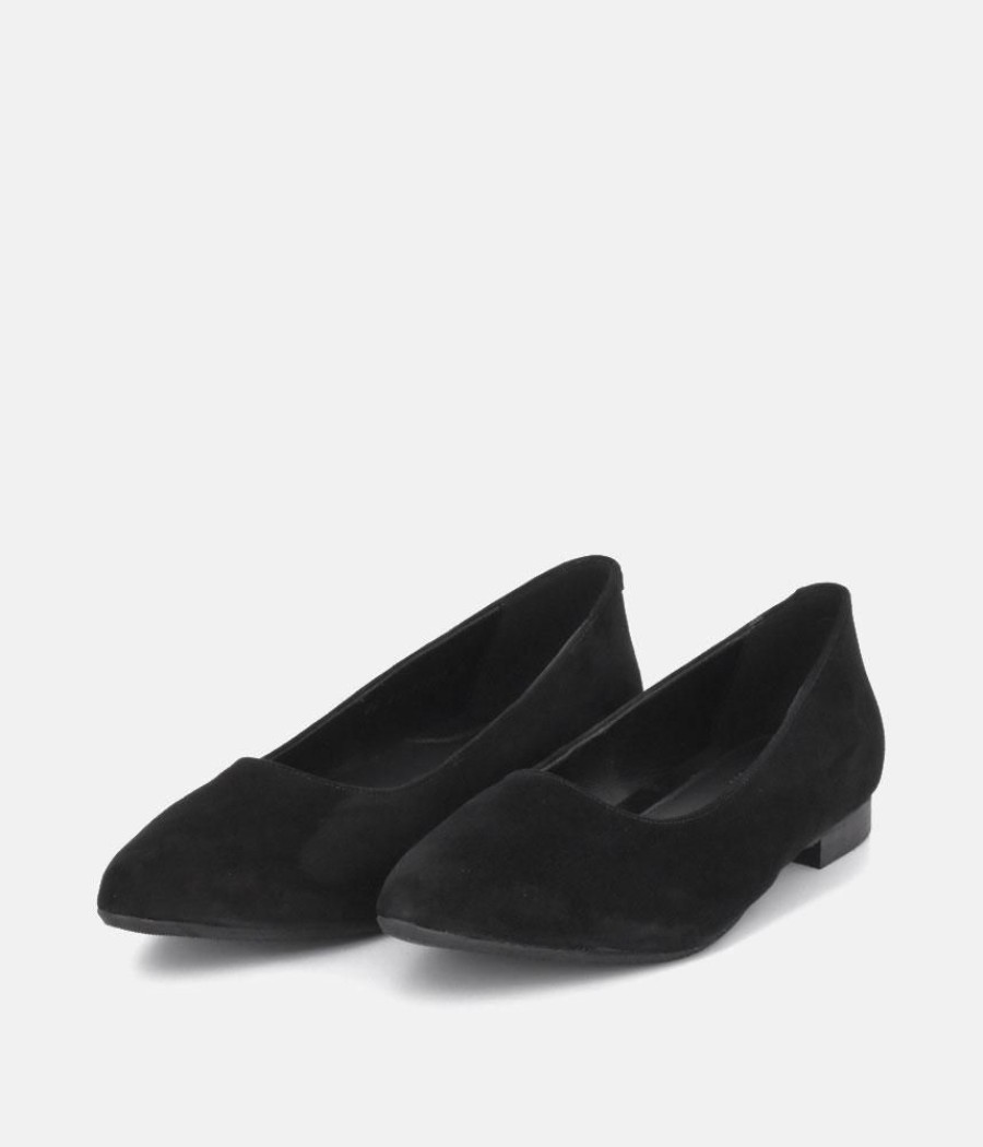 Cinderella Shoes Cinderella Shoes Premium Suede Pointy Black Ballet Flats Online