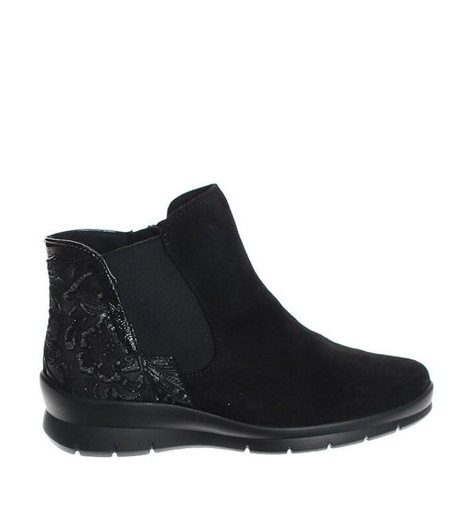 Semler Semler Plush Wide Fit Velour Ankle Boots Clearance