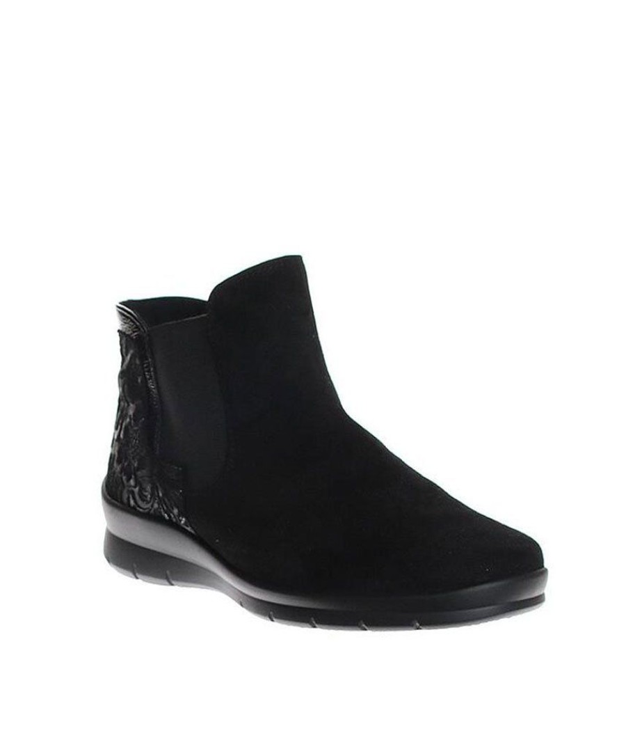 Semler Semler Plush Wide Fit Velour Ankle Boots Clearance