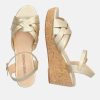 Andres Machado Stylish Metallic Gold Wedge Sandals Online