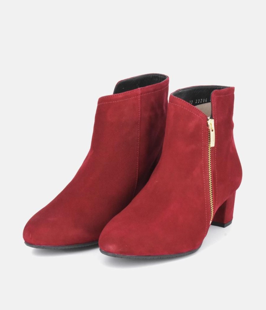 Cinderella Shoes Cinderella Shoes Stunning Cherry Red Suede Ankle Boots Hot