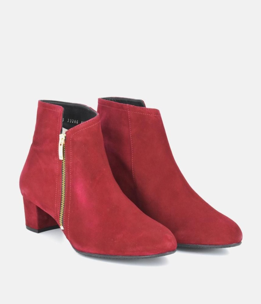 Cinderella Shoes Cinderella Shoes Stunning Cherry Red Suede Ankle Boots Hot