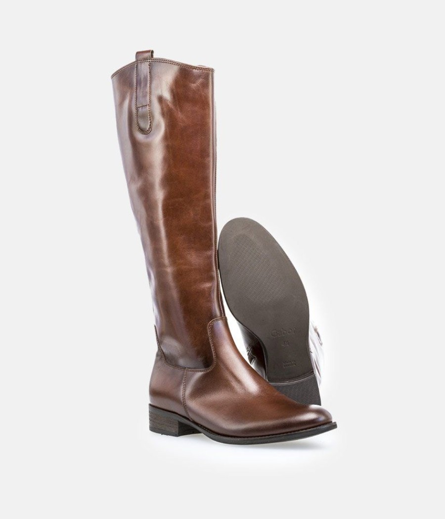 Gabor Gabor Stylish Slim Fit Long Brown Leather Boots Online