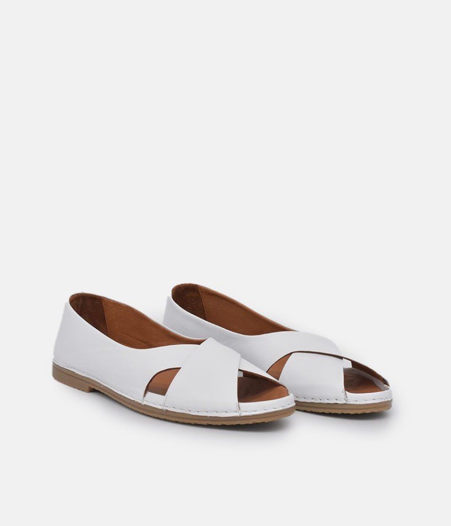 Palmiya Cute Ice White Leather Slip On Shoe Clearance