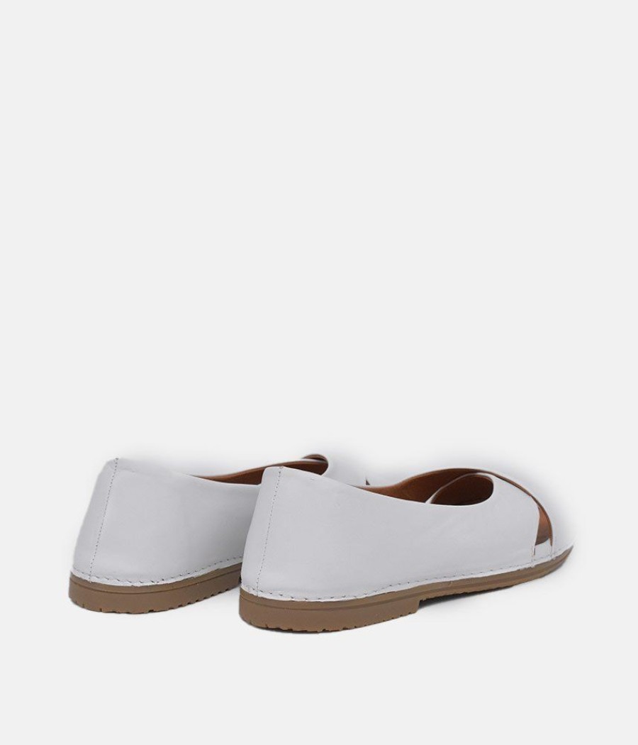 Palmiya Cute Ice White Leather Slip On Shoe Clearance