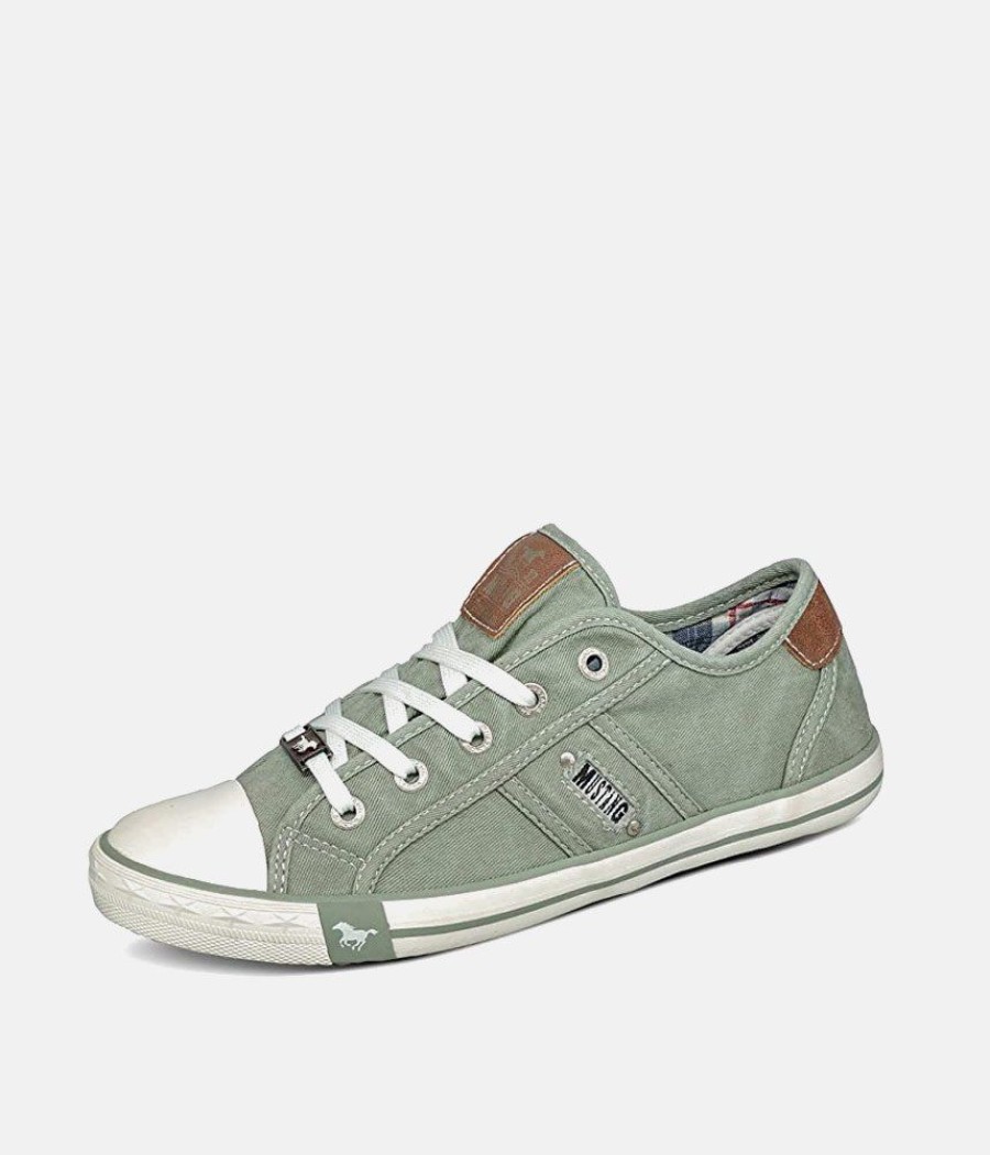 Mustang Mustang Vintage Pastel Green Lace Up Trainer Wholesale