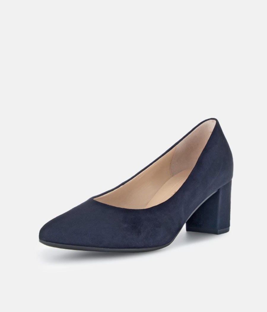 Gabor Gabor Classic Atlantic Navy Suede Block Heels Best