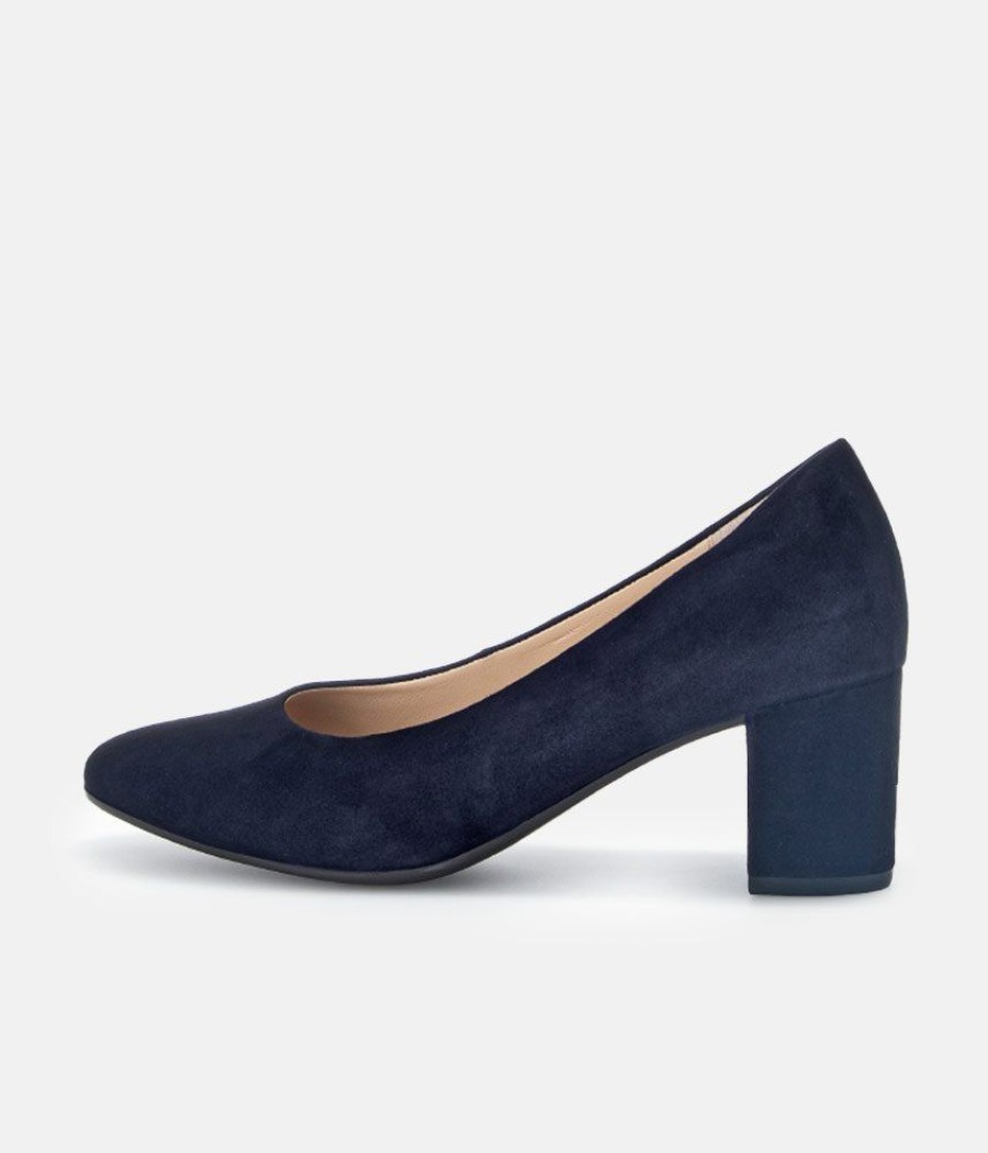 Gabor Gabor Classic Atlantic Navy Suede Block Heels Best