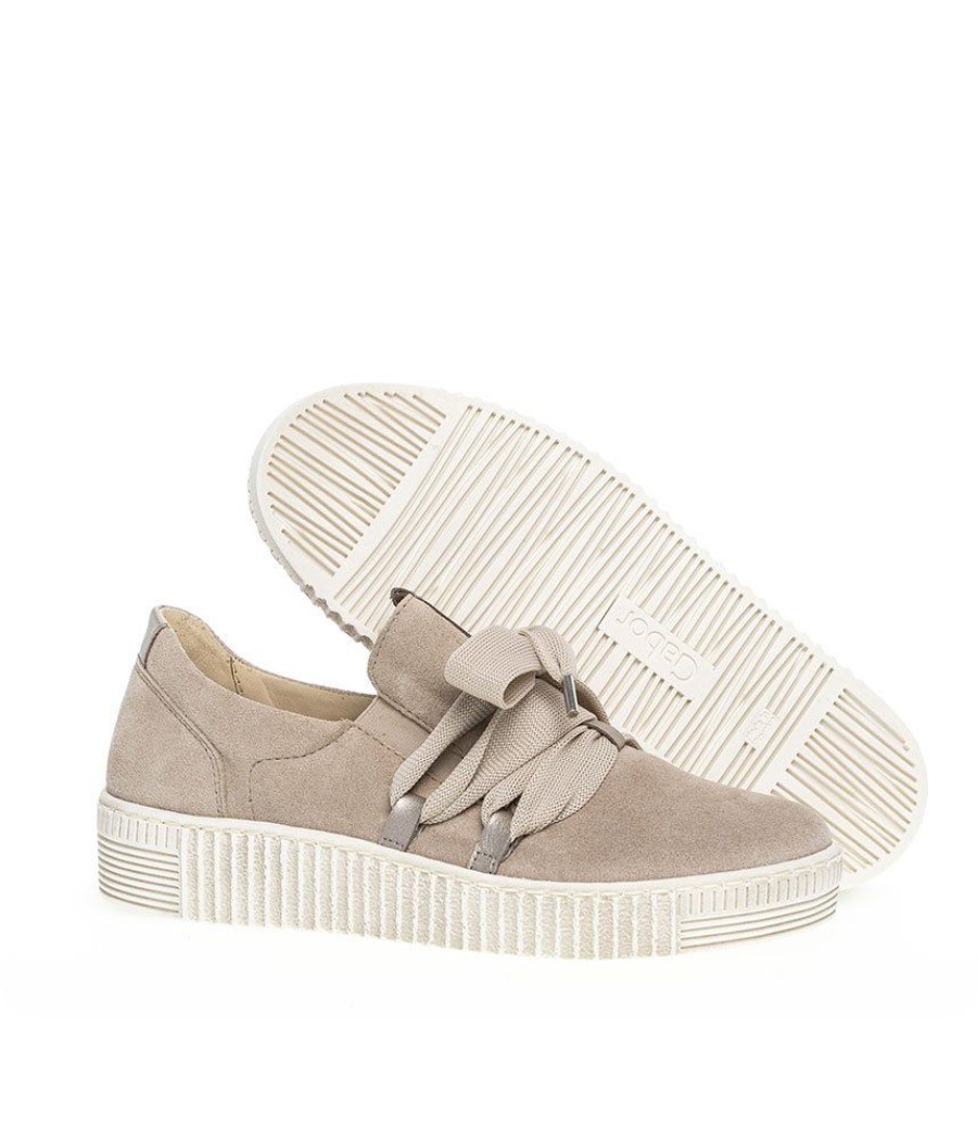 Gabor Gabor Glam Velour Beige Slip On Trainers Best