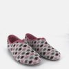 Berevere Pretty Light Grey/Pink Multi Dot Slippers Best