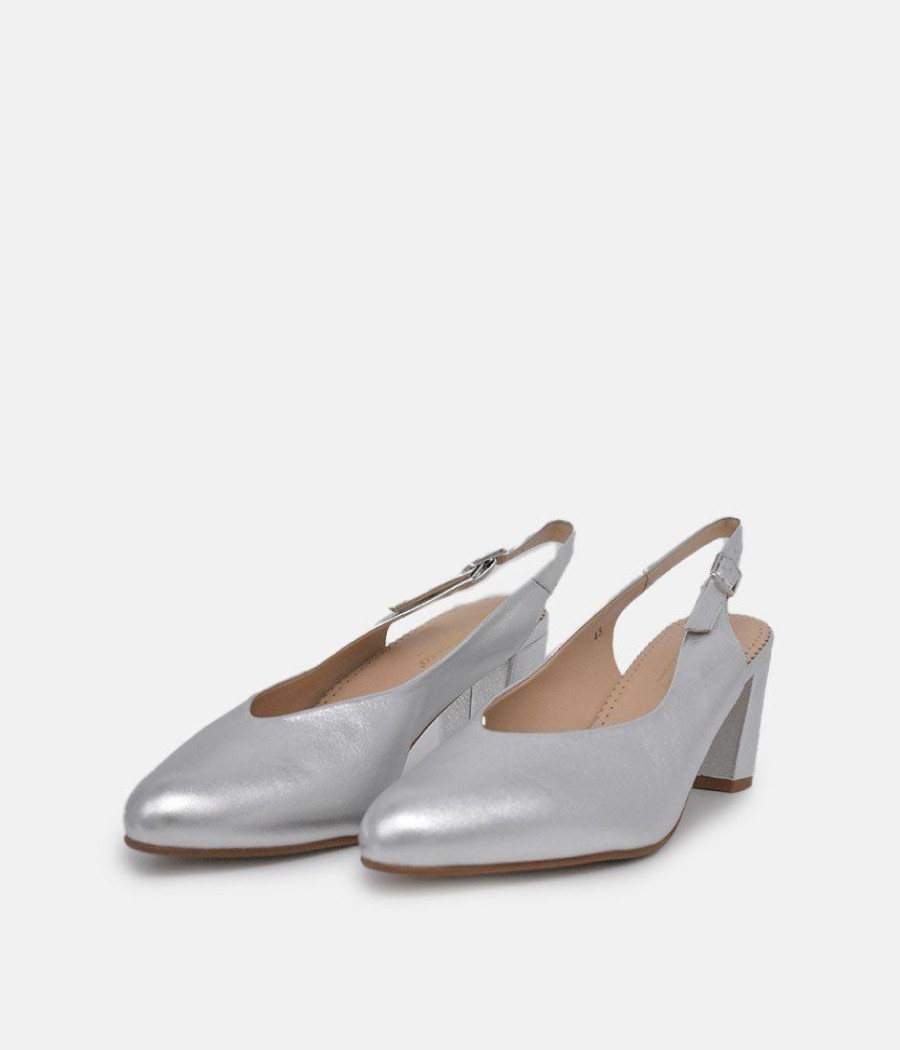 PieSanto Piesanto Stylish Silver Slingback Heels Wholesale