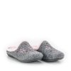 Berevere Cosy Fur Lined Pink/Grey Slippers Wholesale