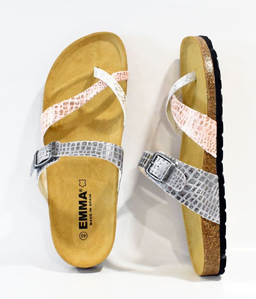 Emma Gorgeous Metallic Leather Thong Sandal Online