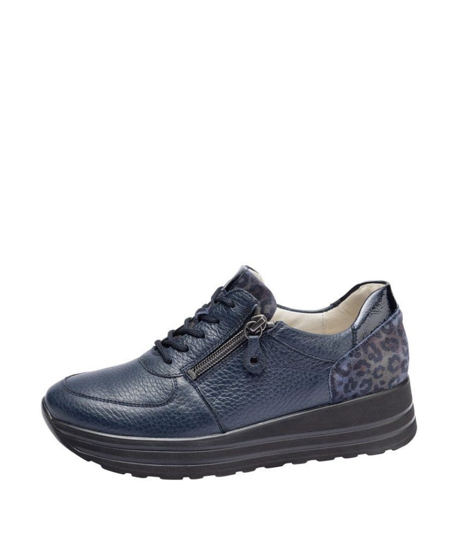 Waldlaufer Waldlaufer Stylish Navy Lace Up Sneakers New