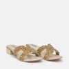 Bottega Bottega Gold Leather Embellished Slip On Sandal Online