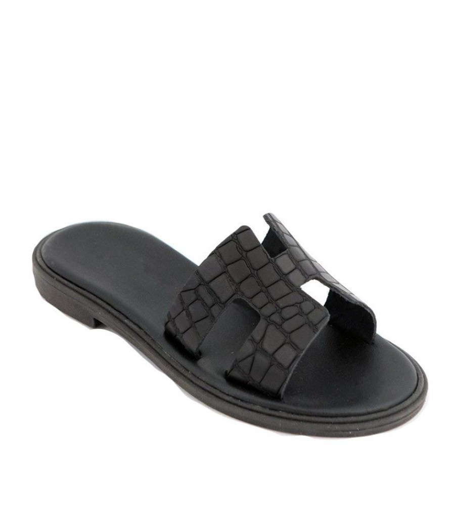 Glaritis Glaritis Stylish Black Daphne Sandals Wholesale