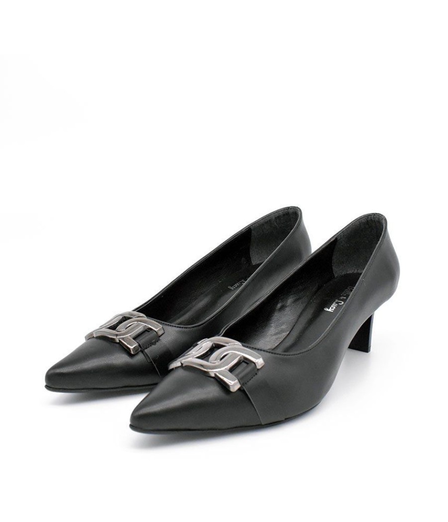 Belle & Lucy Stylish Black Link Heels Best