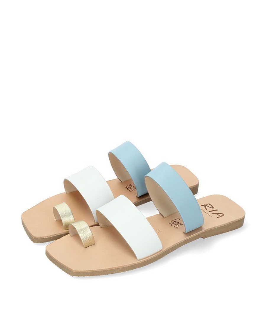 Ria Ria Stylish Multi Blue Toe-Post Sandals Best