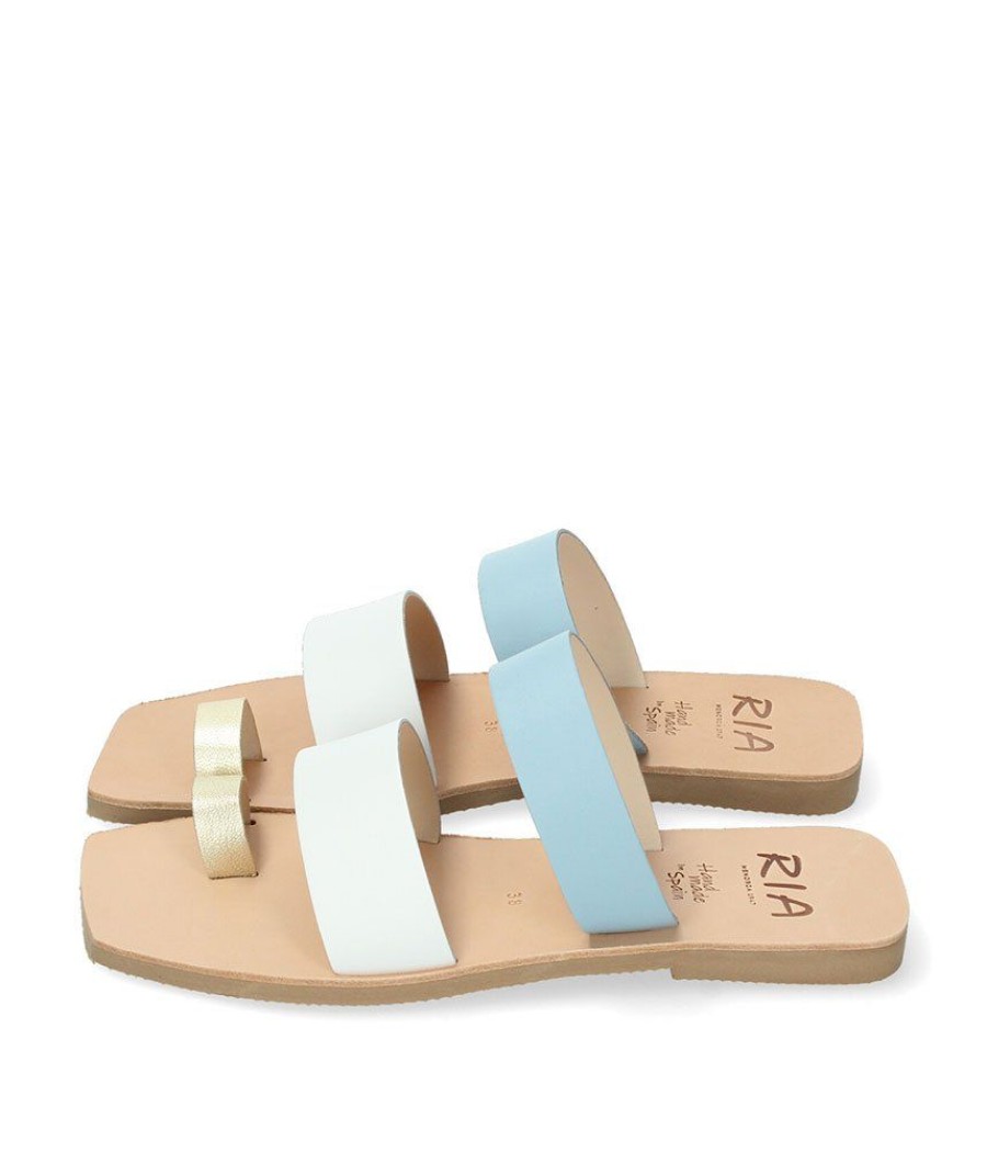 Ria Ria Stylish Multi Blue Toe-Post Sandals Best