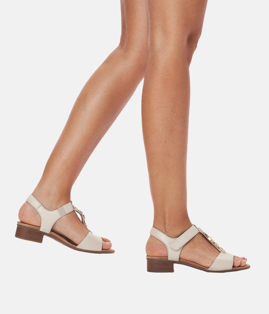 Remonte Remonte Dressy Cream T-Bar Sandals New