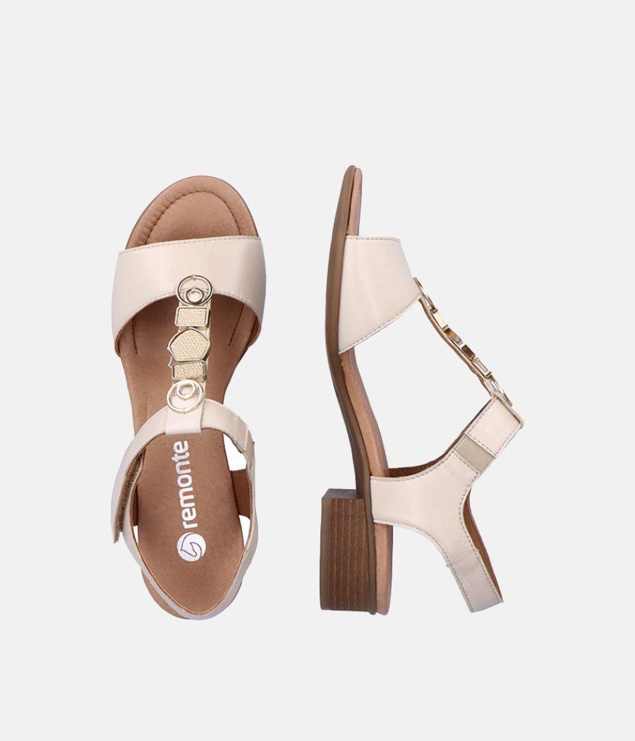 Remonte Remonte Dressy Cream T-Bar Sandals New