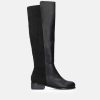 Andres Machado Stylish Black Combi Suede/Leather Long Boots New