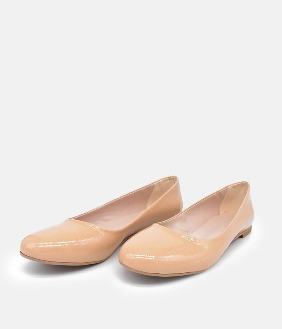 Belle & Lucy Versatile Round Toe Beige Ballet Flats Online