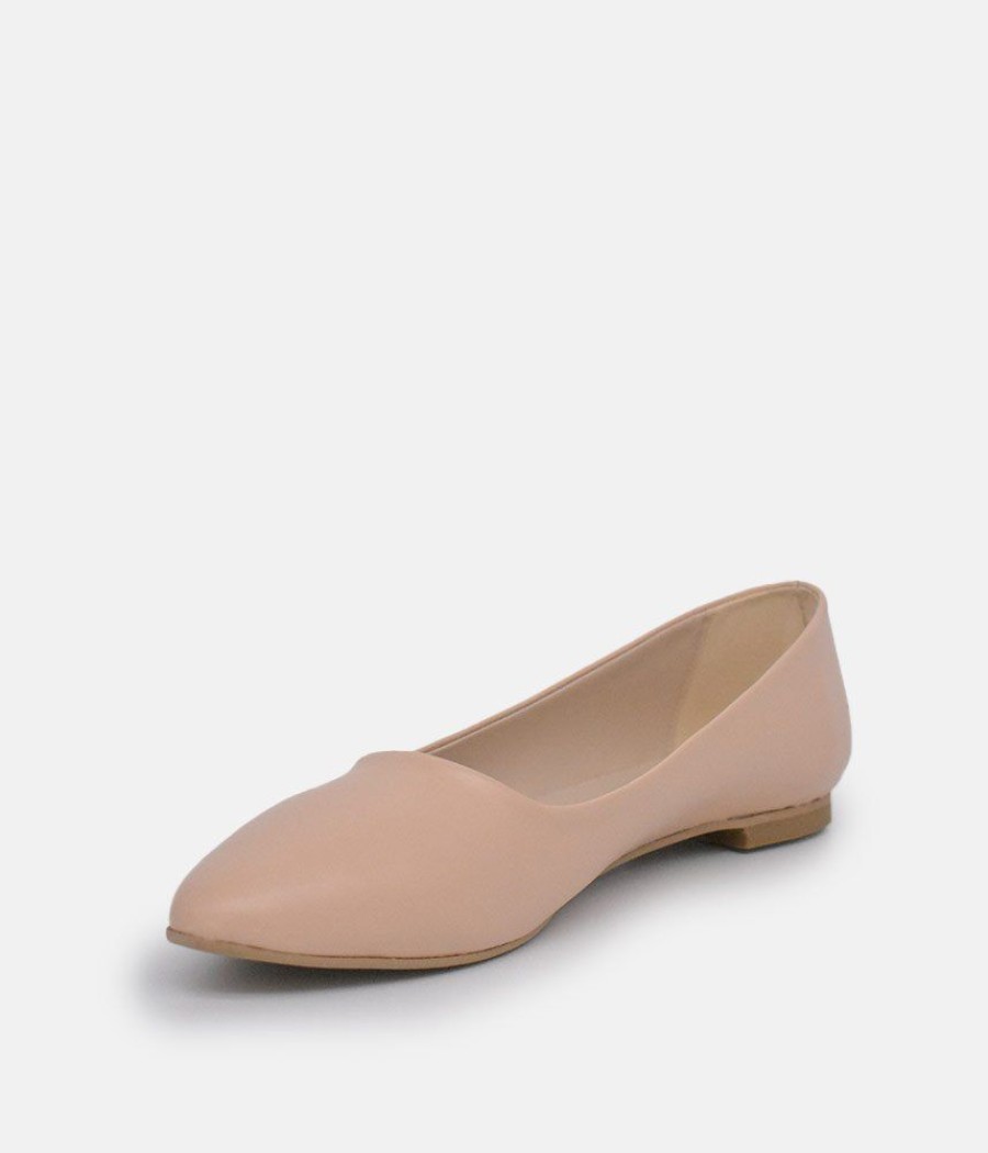 Belle & Lucy Belle & Lucy Classic Beige Pointy Ballet Flats Hot