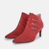 PieSanto Piesanto Chic Wide Fit Cherry Red Buckle Ankle Boots Clearance