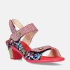 Laura Vita Laura Vita Cute Red Block Heel Sandals Online