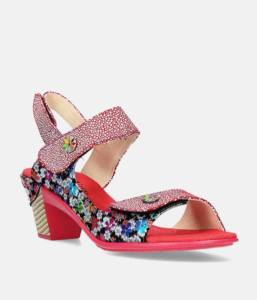 Laura Vita Laura Vita Cute Red Block Heel Sandals Online