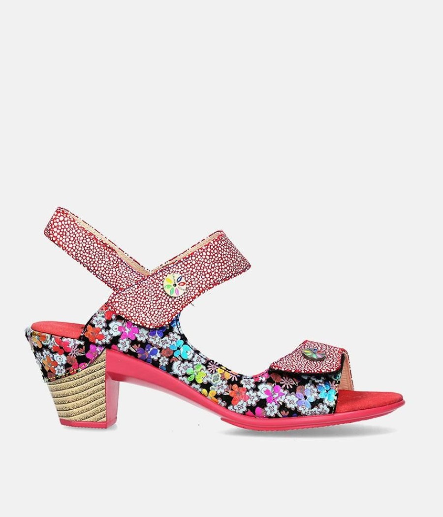 Laura Vita Laura Vita Cute Red Block Heel Sandals Online