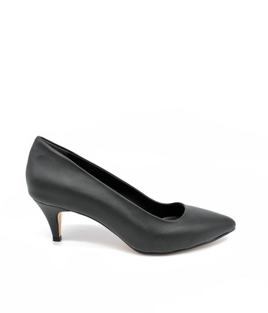 Belle & Lucy Classic Black Midi Heels Online