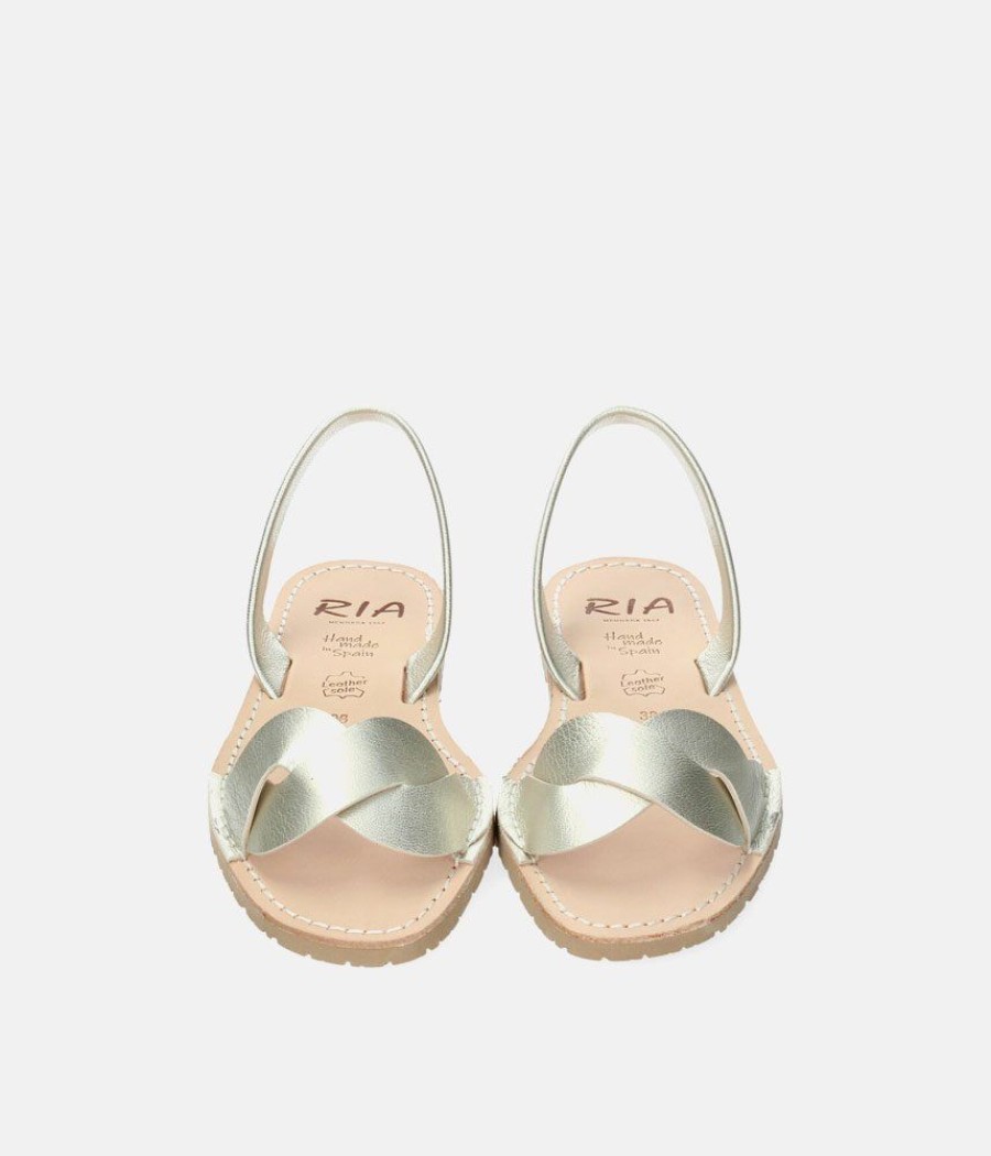 Ria Ria Elegant Metallic Silver Abarca Sandal Online