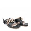 Belle & Lucy Stylish Black Criss Cross Block Heel Mules Best