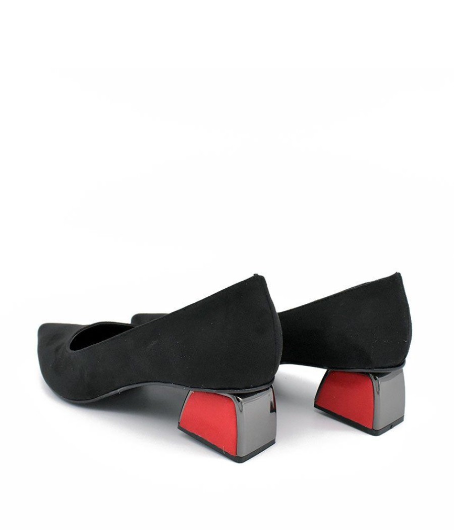 Belle & Lucy Fab Black Pointy Toe Block Heels Hot