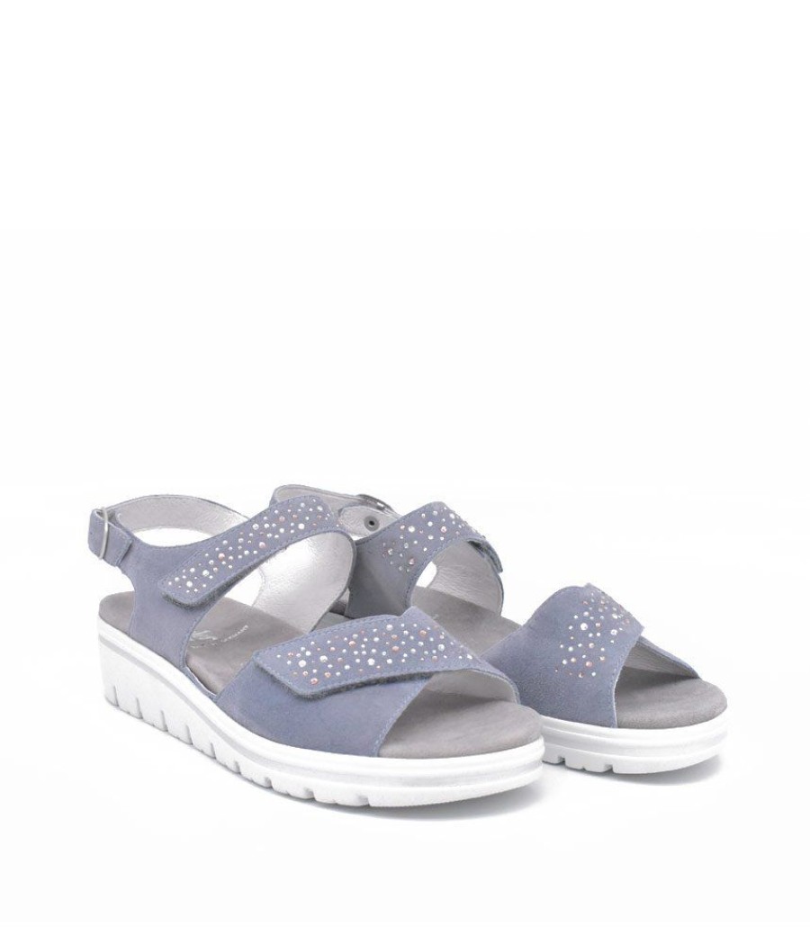 Semler Semler Sky Blue Diamante Wedge Sandals Hot