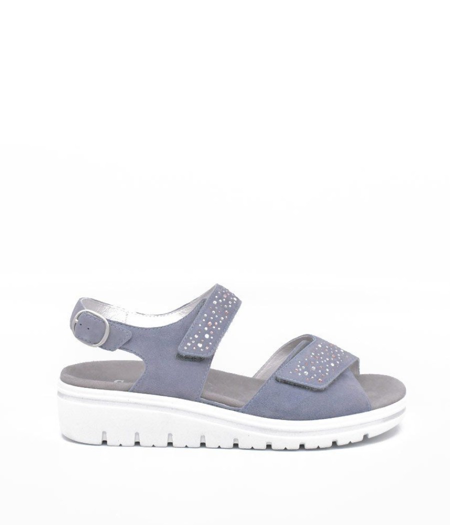 Semler Semler Sky Blue Diamante Wedge Sandals Hot