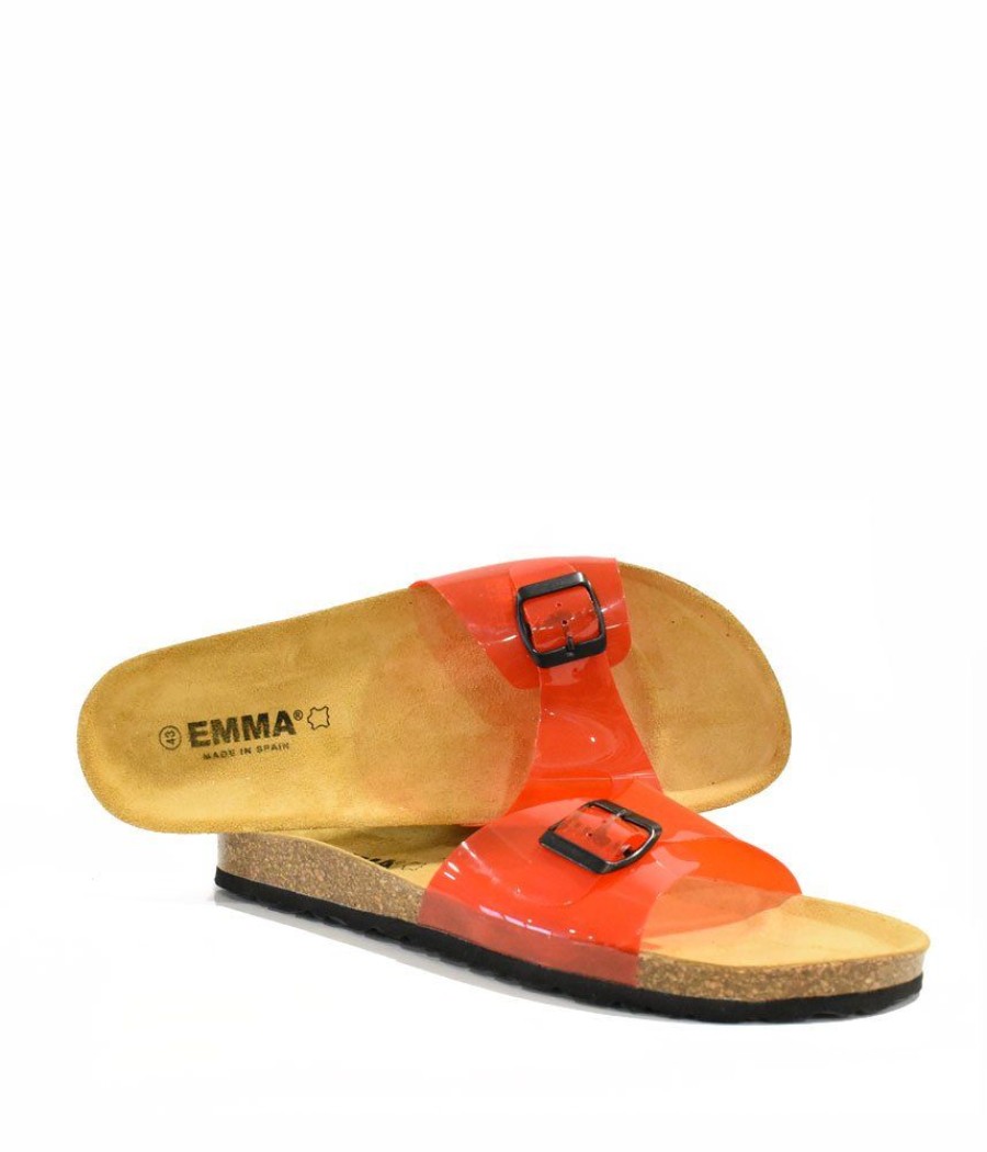 Emma Funky Red Vinyl Leather Slides Wholesale