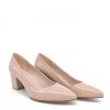 Belle & Lucy Versatile Beige Patent Block Heels Hot