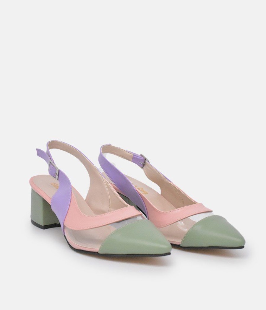 Belle & Lucy Belle & Lucy Beautiful Salvia Multi Slingback Heels Wholesale