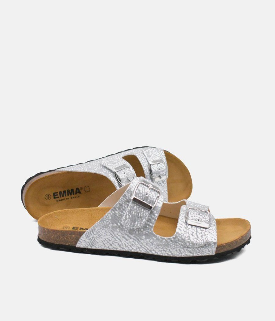 Emma Fabulous Silver Bubble Twin Strap Sandals Wholesale