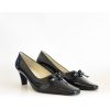 Cefalu Stylish Navy Leather Low Heels Hot