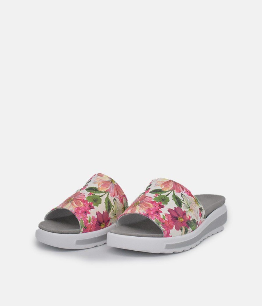 Semler Semler Pretty Pink Floral Slip On Sandals Clearance