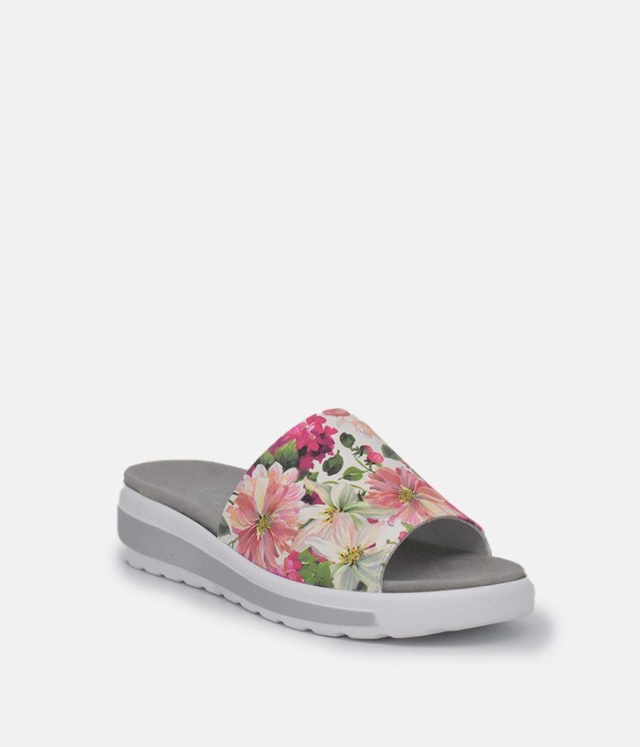 Semler Semler Pretty Pink Floral Slip On Sandals Clearance