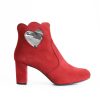 Cinderella Shoes Gorgeous Red Suede Love Heart Ankle Boots Wholesale