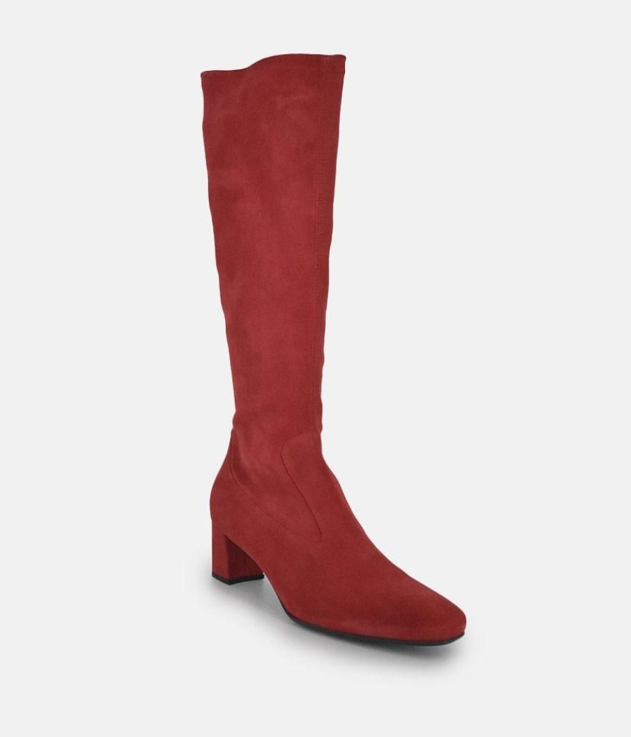 PieSanto Piesanto Stunning Cherry Suede Long Boots Clearance