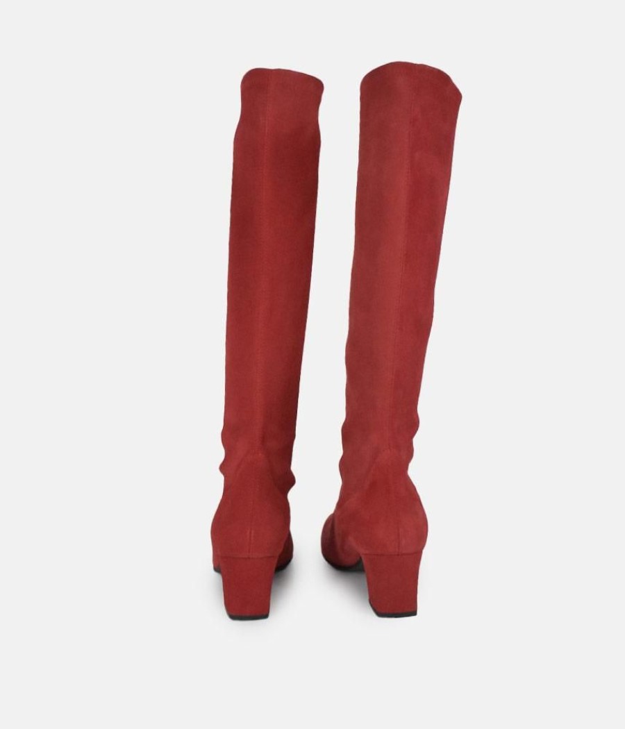 PieSanto Piesanto Stunning Cherry Suede Long Boots Clearance