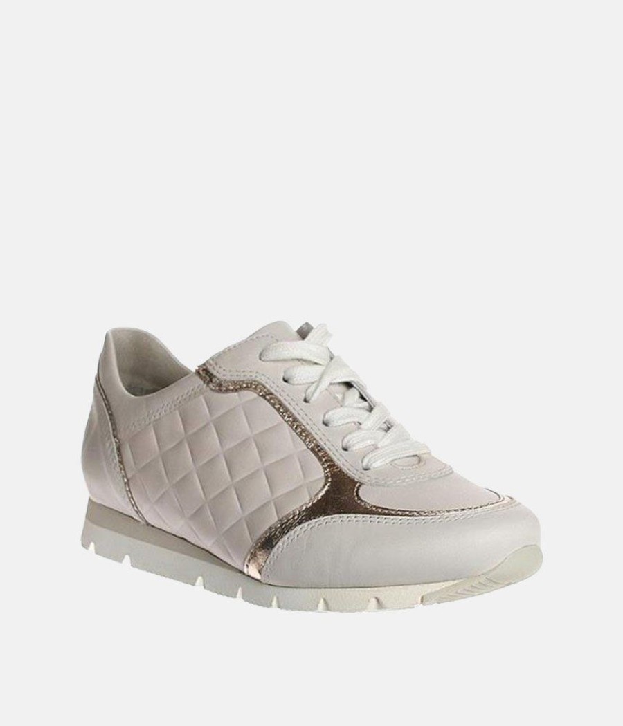 Semler Semler Premium Cream And Gold Quilted Trainers Best