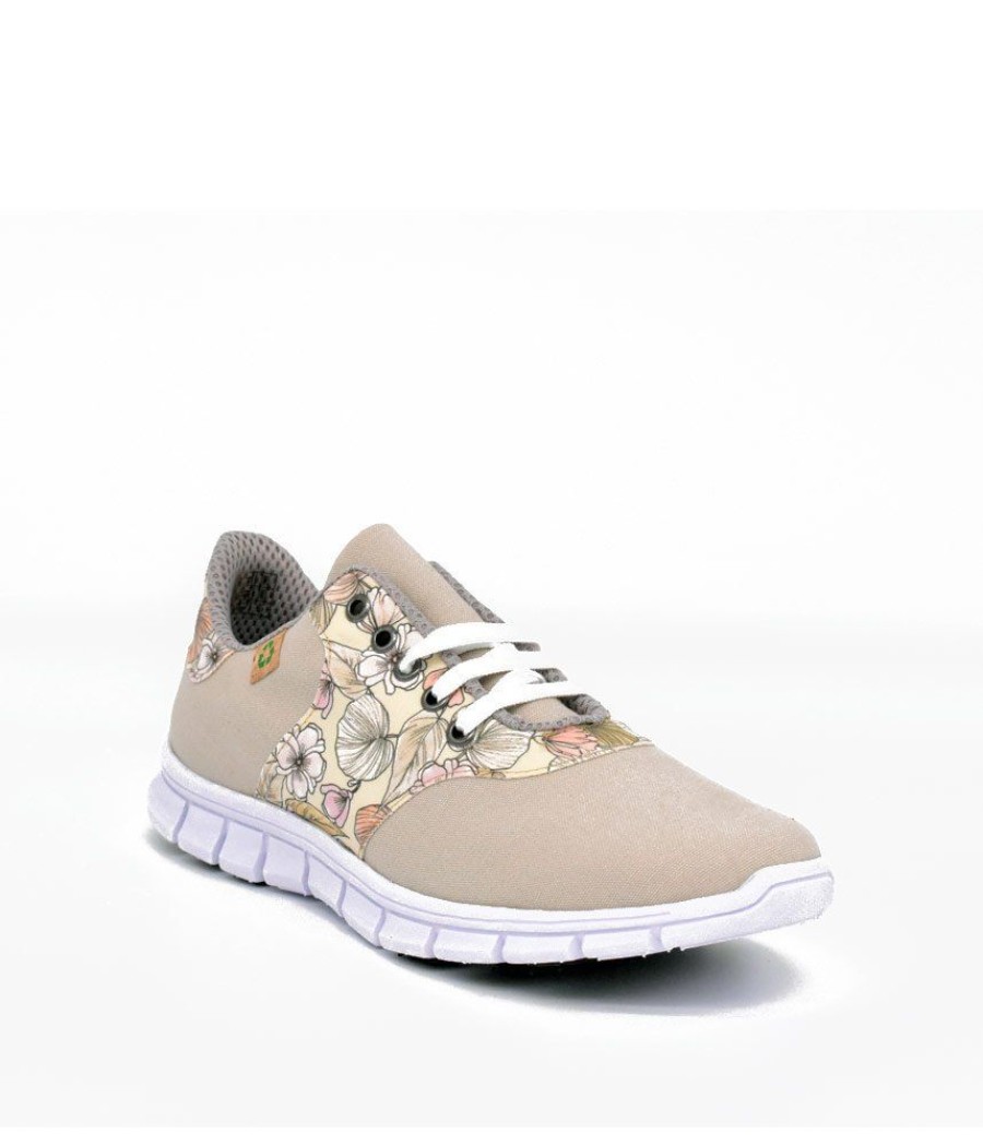 Cinderella Shoes Cinderella Vegan Pretty Floral Beige Trainers Wholesale